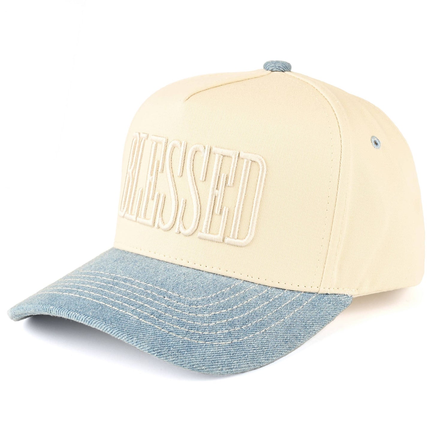 BLESSED Letter Embroidered Hat