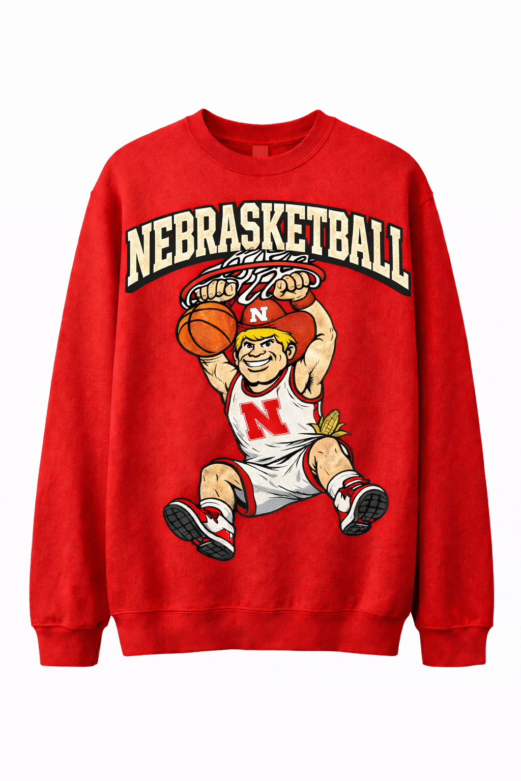 Nebraska Basketball Vintage Slam Graphic Crewneck