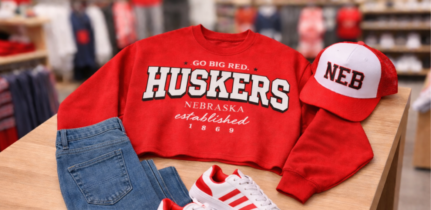 Huskers Cropped Crewneck