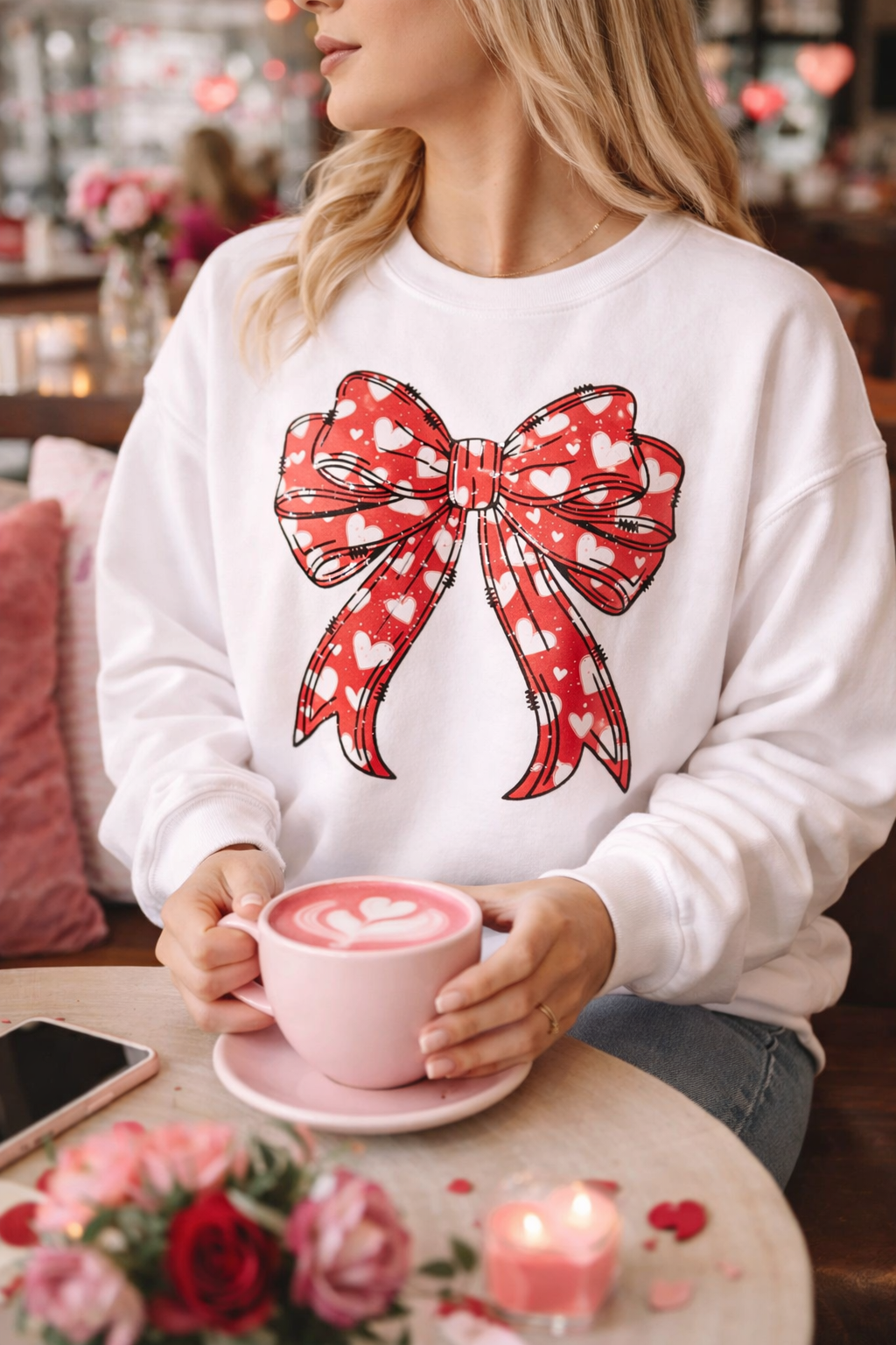 Hearts X Bow Crewneck