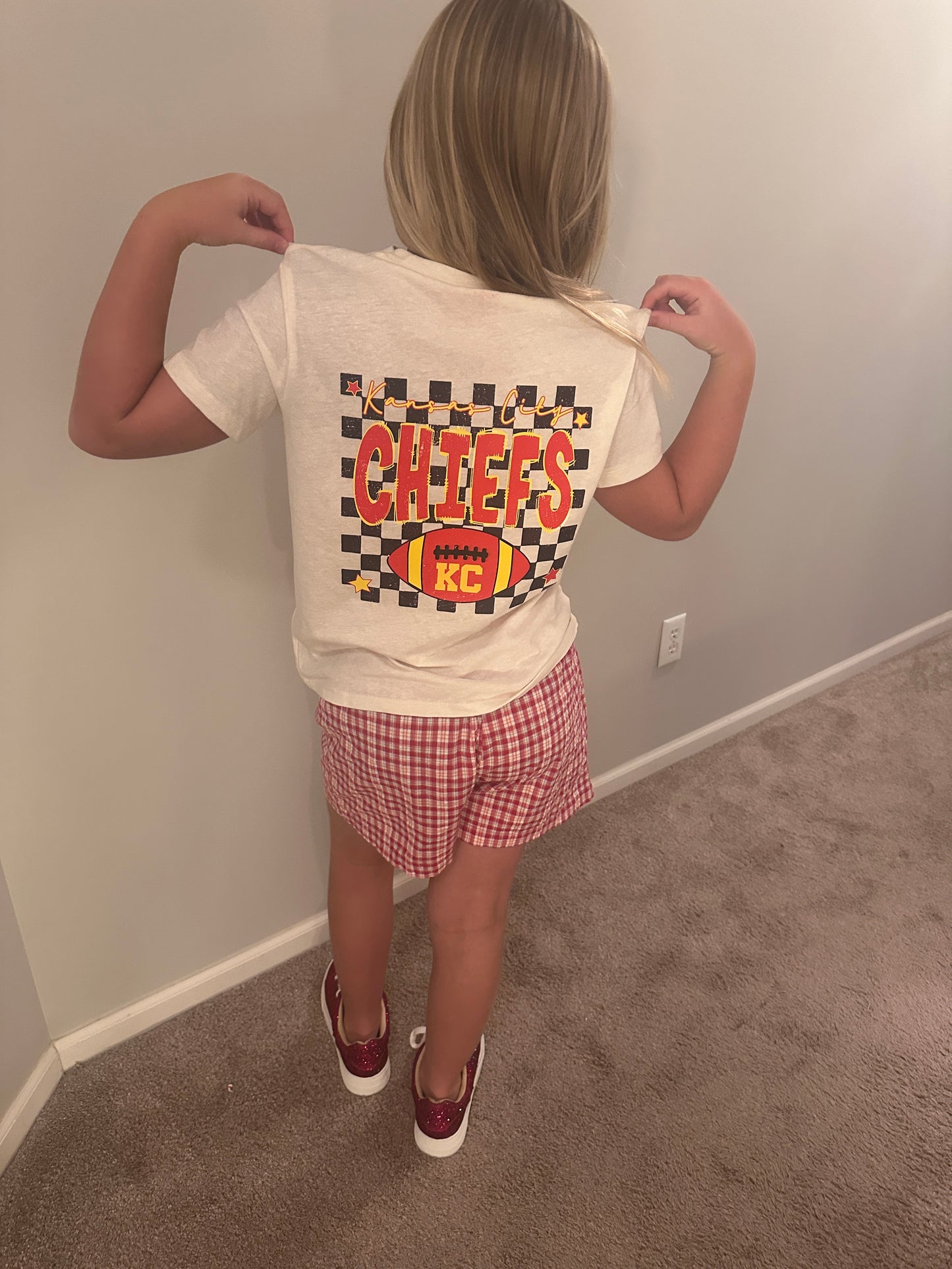 KC Chiefs Checkerboard Tee – Retro Game Day Vibes