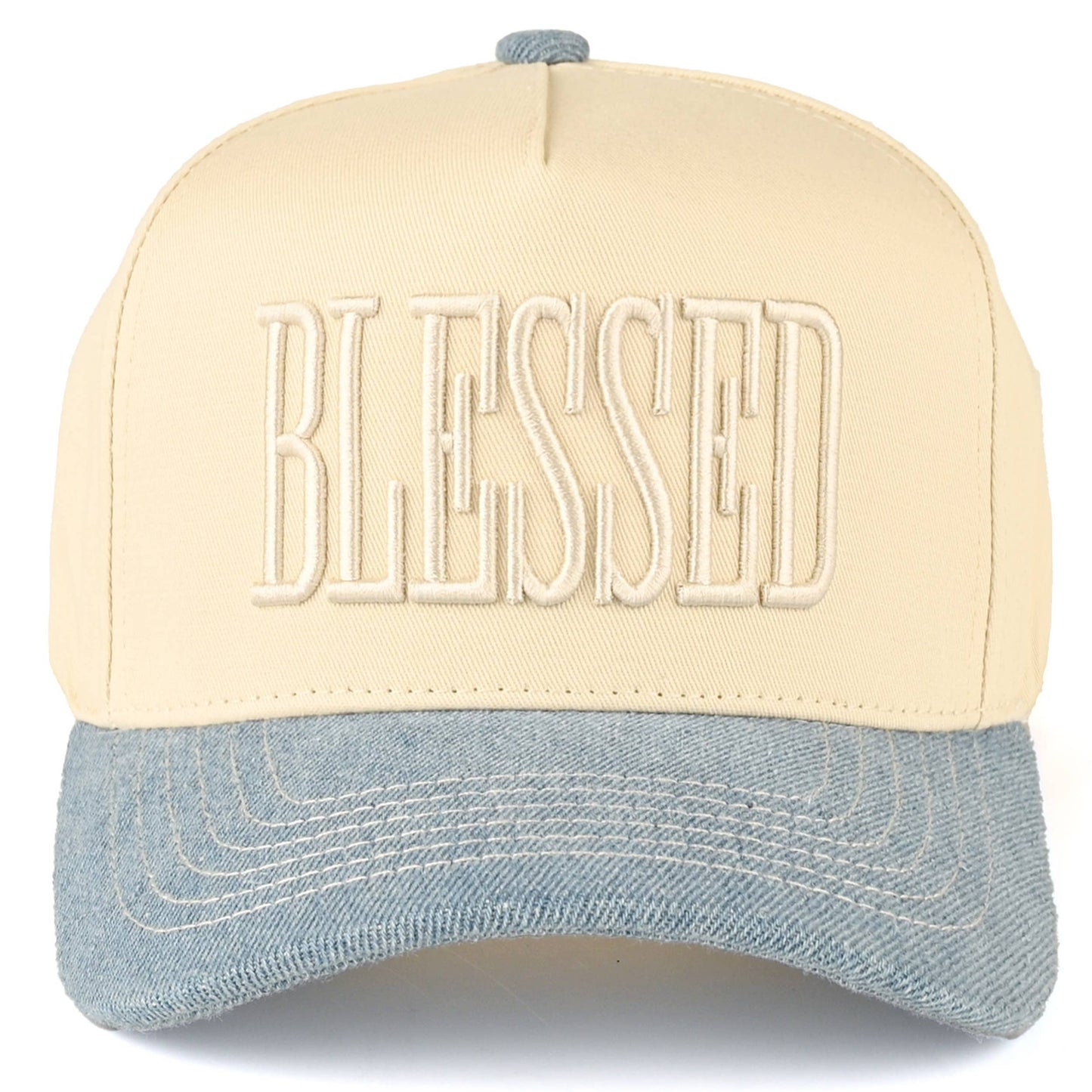 BLESSED Letter Embroidered Hat