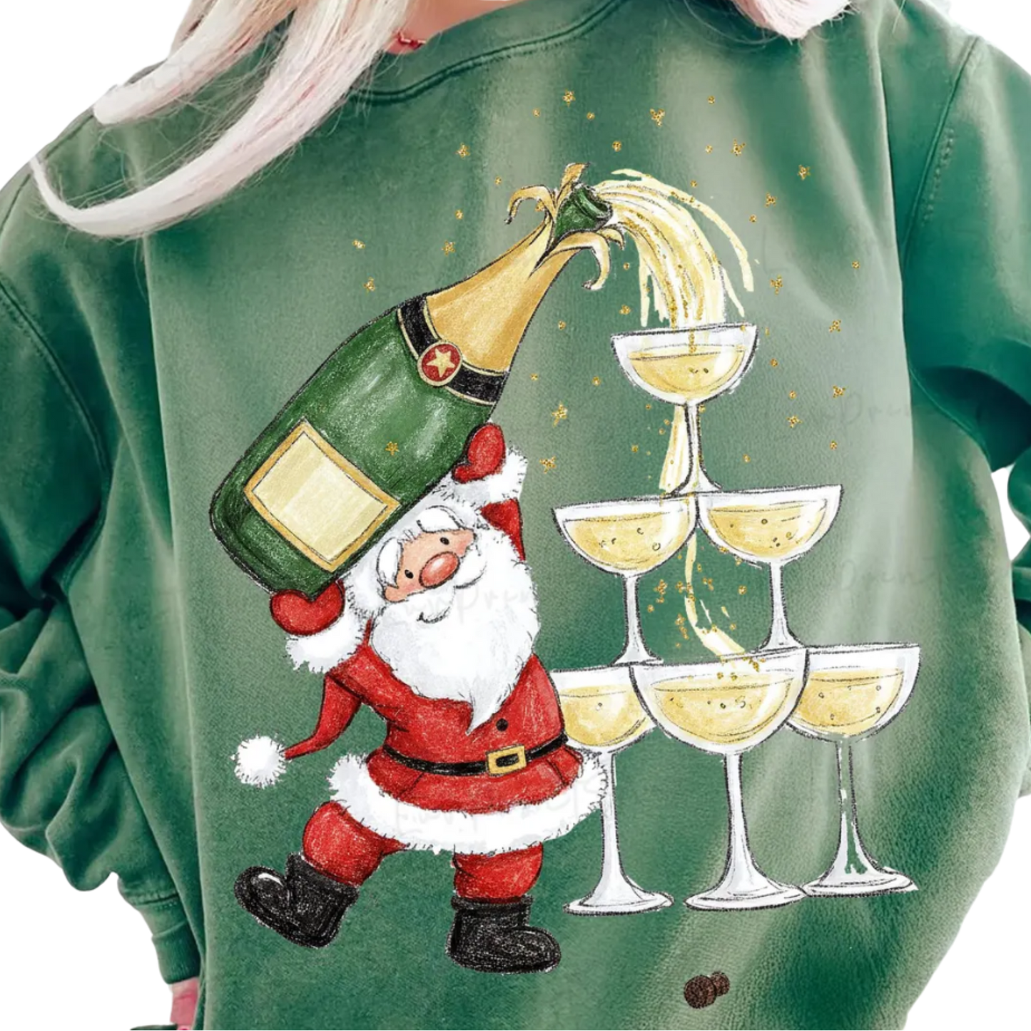 Santa Martini Crewneck