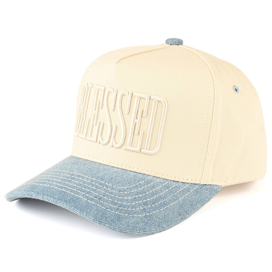 BLESSED Letter Embroidered Hat