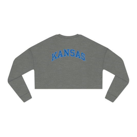Vintage Jayhawk Cropped Sweatshirt