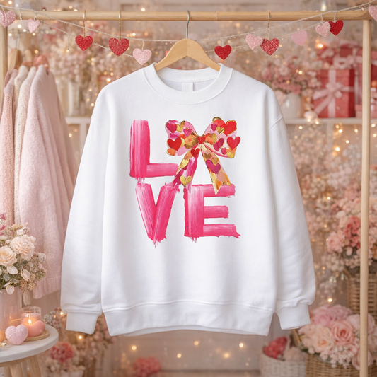 Painted Love Bow Crewneck