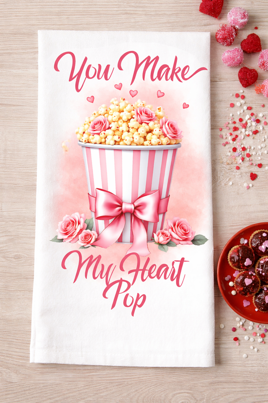 Make my Heart Pop! Tea Towel