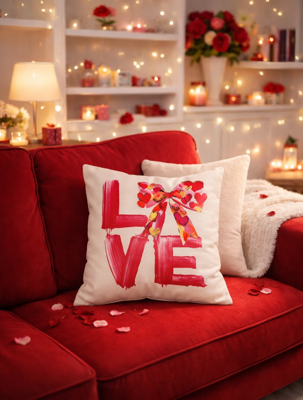 Tied Up in Love Throw Pillow