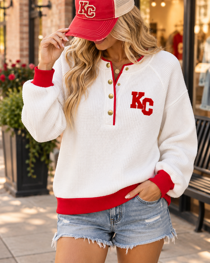 Kingdom Waffle Pullover