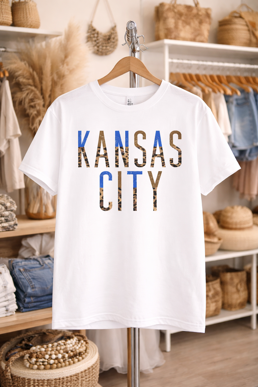 kc leopard graphic tee 🤎💙