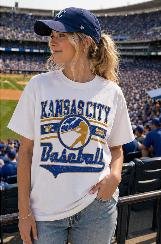 kansas city baseball vintage tee 💙⚾️