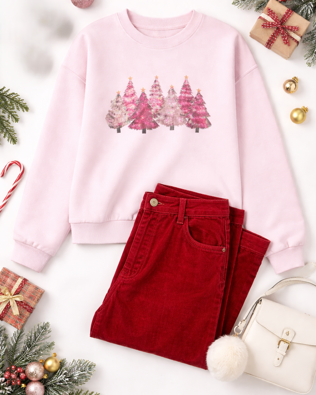 Pink Trees Crewneck