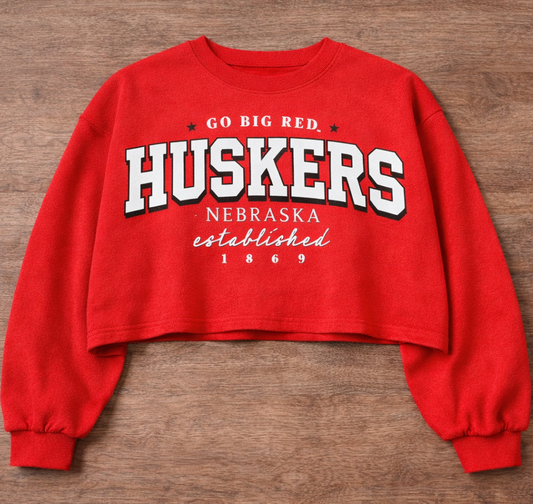 Huskers Cropped Crewneck