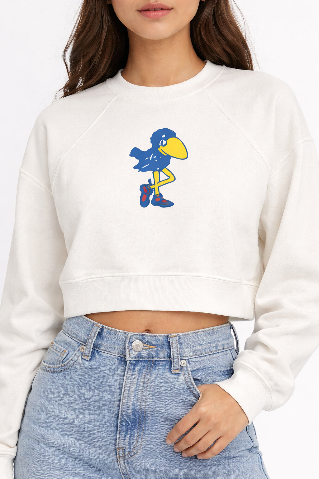 Vintage Jayhawk Cropped Crewneck