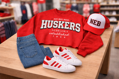 Huskers Cropped Crewneck