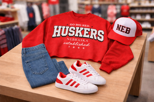 Huskers Cropped Crewneck