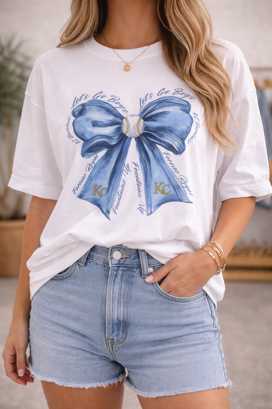 Kansas City Baseball Bow Graphic Tee