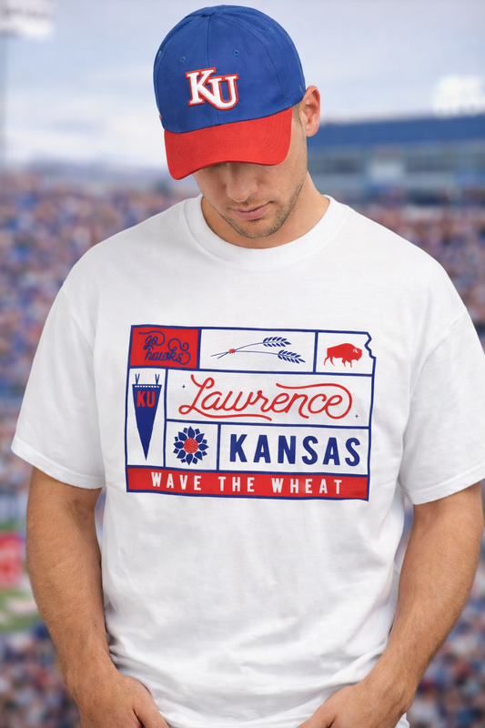 KU Wave the Wheat Tee