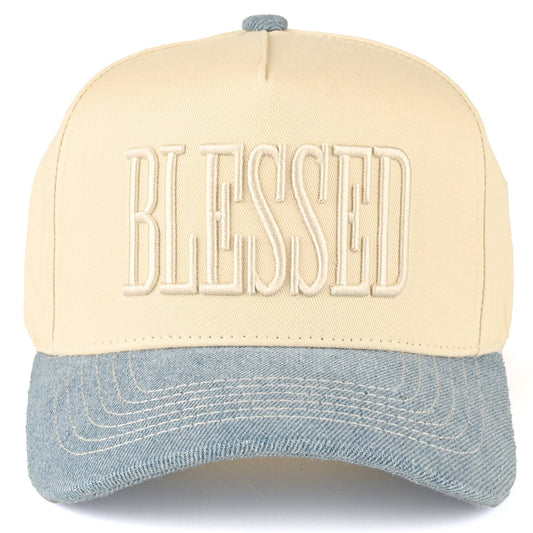 BLESSED Letter Embroidered Hat