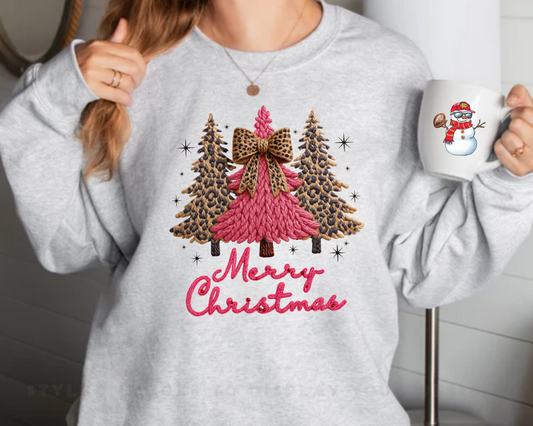 Cheetah Tree Christmas Crewneck