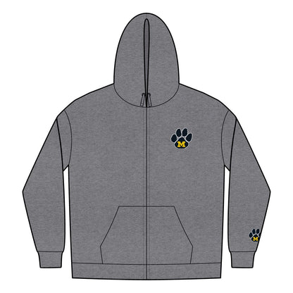 Mizzou Tigers Zip Hoodie – Paw Print Front, Tiger Emblem Back