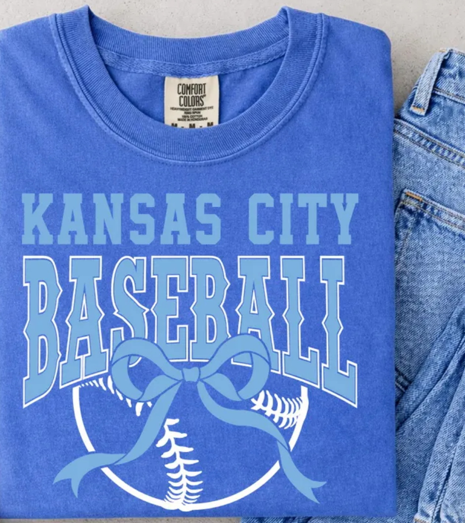 kansas city baseball bow tee 💙⚾️