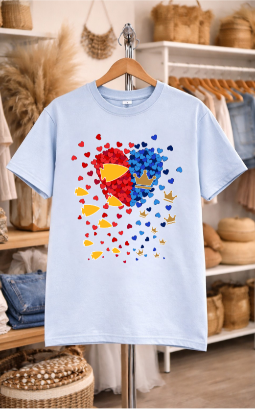 kc heart crown graphic tee 💙❤️👑
