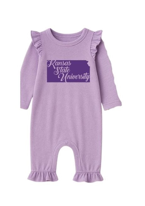 Little Wildcat Lavender Ruffle Romper